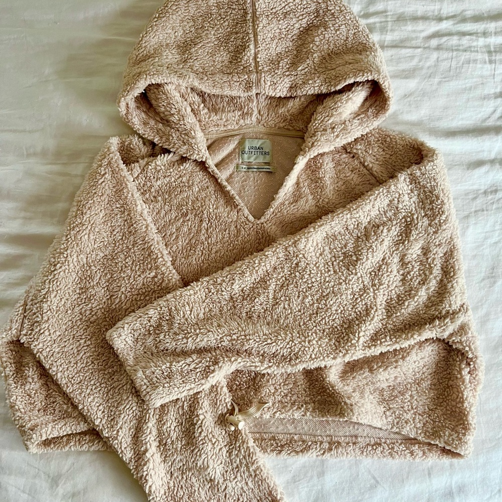 Urban Outfitters Sherpa Cropped Hoodie
